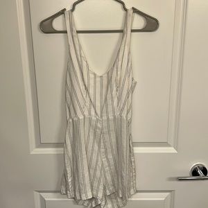 Obey Striped Linen Romper
